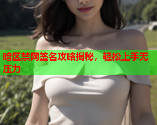 暗区禁网签名攻略揭秘，轻松上手无压力